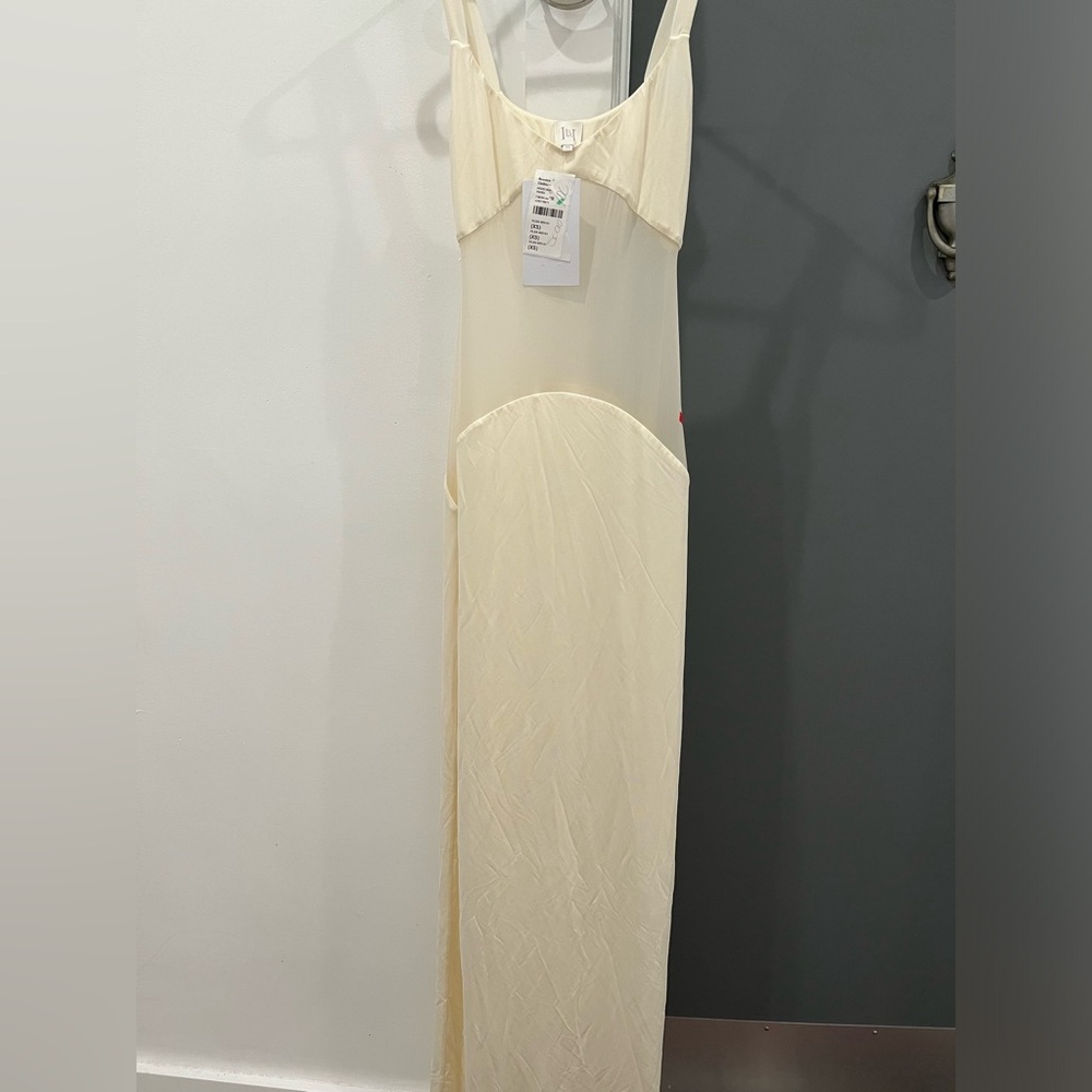 White Sheer Panel Maxi Dress - Picture 3 of 12